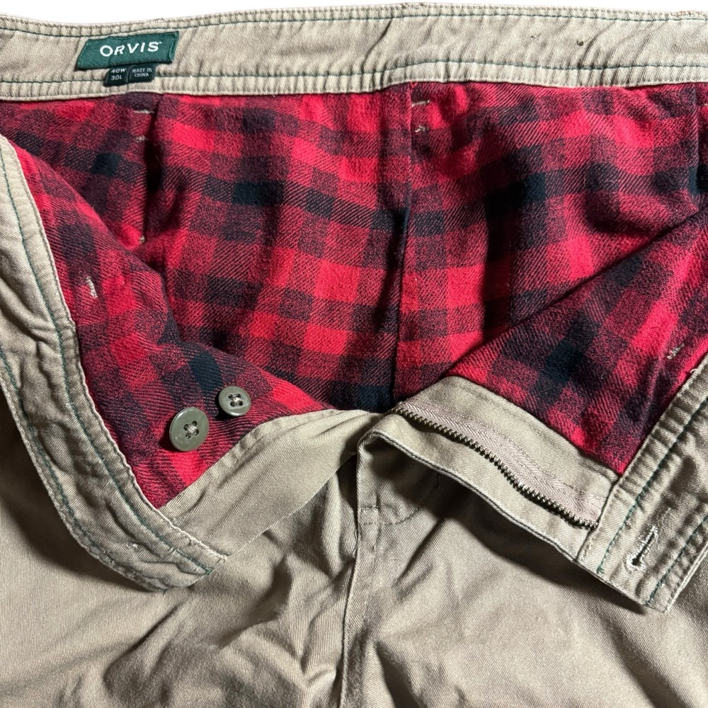Orvis mens “flannel” lined pants size 40x30. Refer to measurements - Picture 5 of 6